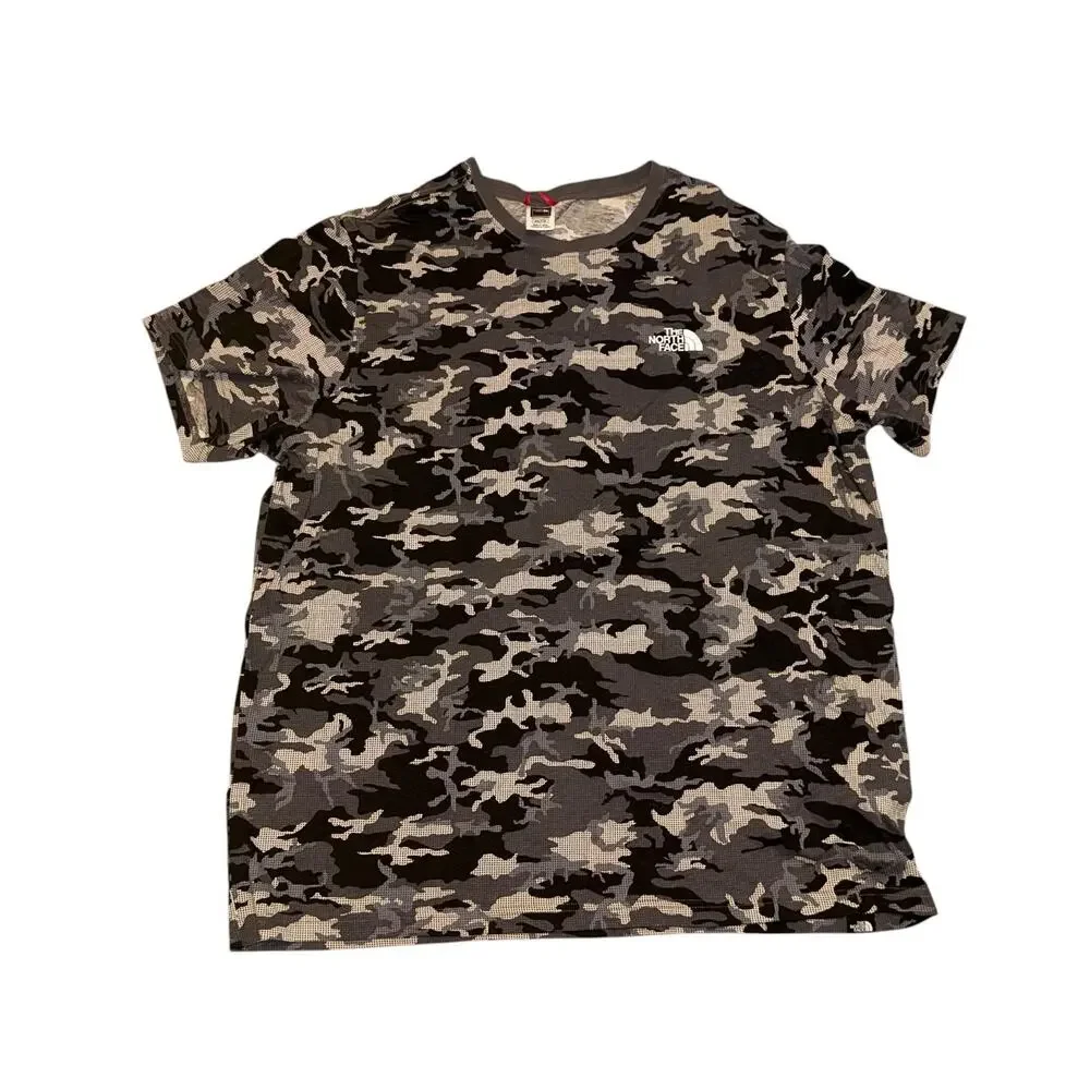 The North Face Simple Dome Grey Black Camouflage Print T-Shirt Men's Size XXL